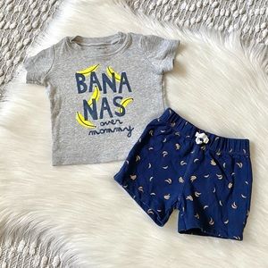 (❤️3/$30) Summer baby outfit “bananas over mommy”